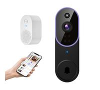 GlowPop 1080p Wireless Doorbell Camera with Receiver, Smart AI Human Detection, Two Way Talk, Live View, Night Vision, 2.4G WiFi Only, Cloud Storage, Indoor Outdoor Surveillance