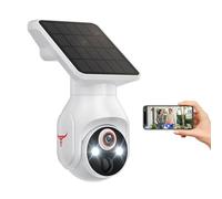 GlowPop Solar Powered Wireless Security Camera Outdoor with 360° View, AI Human Detection, Spotlights, Battery Powered, 2-Way Talk, Color Night Vision, Cloud Storage