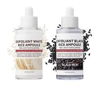 GlowRice Ampoule Duo White & Black Rice + Face Scrub Exfoliator Pore Minimizer for All Skin Types
