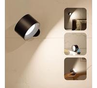 Glowright Lighting UK Smart Halo Lux, LED Wall Light with 360° Rotate Magnetic Ball, 3 Colour Modes & 3 Brightness Levels, Rechargeable Battery Wall Lamp, Touch Control for Bedroom, Hallway, Kitchen
