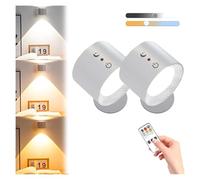 Glowright Lights, Glow Right Wall Lights, Double-Sided Light, 40h Maximum Discharge, 360°Rotation, Magnetic Installation, 3 Levels of Adjustable Brightness for Desks Living Rooms Bedrooms (white 2PC)