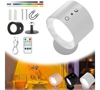 Glowright Smart Halo Lux Wall Lights - 360° Rotation Lamp, Magnetic, White