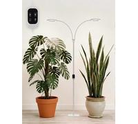 GLOWRIUM Grow Light with Stand,2-Head LED Plant Light for Indoor Plants, Full Spectrum Grow Lamp, 3/9/12H Timer, 6 Dimmable Levels, 3 Lighting Mode, Adjustable Height White