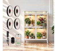 GLOWRIUM Smart Grow Light Puck, Full Spectrum Grow Lights for Indoor Plants | 32W Puck Grow Light with Manual & APP Control,Self Adhesive Grow Lights for Plants Auto-Timer,Plant Assistant for Plant Shelf
