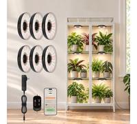 GLOWRIUM Smart Puck Grow Light, Full Spectrum Grow Lights for Indoor Plants | 48W Grow Light Puck with Manual & APP Control,Self Adhesive Grow Lights for Plants Auto-Timer,Plant Assistant for Plant Shelf
