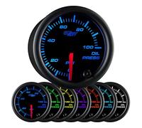 GlowShift Black 7 Color Oil Pressure Gauge by GlowShift