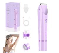 Glowsmooth 2-in-1 Bikini & Body Trimmer, Painless Glowsmooth Razor for Women, IPX7 Waterproof, USB-C Rechargeable, Dual Head Electric Shaver for All Sensitive Areas (#C)