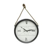 Glowster Black Wall Clock 50 cm with Rope and Sword Hands, Estandar