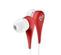 Glowster In-ear headphones, red, sound, built-in microphone, ideal for listening to music and making calls.