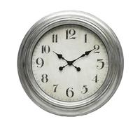 Glowster Large Wall Clock in Silver with Retro Design and Hands, Estandar
