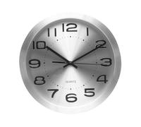 Glowster Silver Aluminum Wall Clock, Estandar