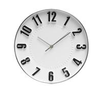 Glowster Silver Wall Clock 30 cm with Continuous Movement Ideal for Decoration and Keeping Accurate time in Any Space, Estandar