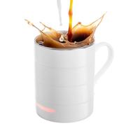 Glowstone Smart Mug - Self-Heating Fine Bone China Coffee & Tea Cup, Automatic Temperature Control, Dishwasher Safe, Wireless Induction Charging, 12 oz, British-Designed Luxury Drinkware, White