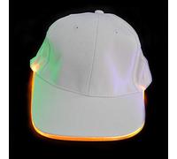 Glowtopia LED Baseball Cap White Flashing Hat Light Up 6 Colours Available 2 Light Modes (1 Pack, Yellow/Amber)