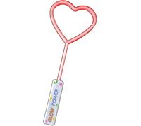 Glowtopia LED Neon Heart Wand - Pink and Red Light Options | Fun and Safe LED Wand Toy for Children's Parties and Playtime | Battery Operated Neon Heart Light (Red)