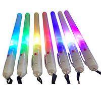 Glowtopia LED Premium 7" Glow Sticks - Flashing Multicoloured Glowsticks Party Fitness (Wrist Length Lanyard, 4 Pack)