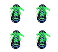 Glowtopia Neon Shoelaces Pack of 4 Pairs - Vibrant Yellow, Orange, Green, Pink or Mixed Colours - Durable, Bright, and Stylish Laces for Sneakers and Casual Shoes (Green)