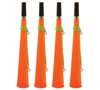Glowtopia Neon Woofer Horn Blow Bright Loud - Yellow, Pink, Orange, Green - Carnival Festival Party (Orange, 4, Horns)