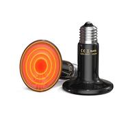 GlowUp 100W Ceramic Heat Bulb for Reptile, No Light, Heat Up Fast Reptile Heat Lamp Bulb, E27 Black Ceramic Heat Lamp for Reptiles Turtle Chameleon Puppy Bearded Dragon Lizard Chick-2Pack