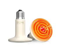 GlowUp 150W Ceramic Heat Bulb for Reptiles,E27 Tortoise Heat Bulb,Ceramic Heat Emitter No Light Infrared Reptile Heat Lamp Bulb for Bearded Dragon,Puppy, Chick,Lizard,Snake