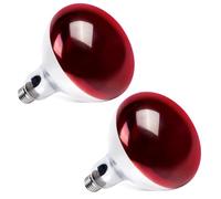 GlowUp 250W Infrared Heat Lamp Bulbs, E27 Poultry Heat Lamp Bulb Dimmable R125 Infrared Basking Reflector Bulb, Food Insulation Lamp Bulb, for Food Service & Chicks, Turtles, Geckos, 2-Pack