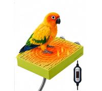 GlowUp Bird Heater for Cage with Digital Display Switch | Adjustable Temperature Heated Bird Perch, 5W 33 °C-48 °C Range Heating Stand Platform for Parrots,Cockatiels,Parakeets,Birds
