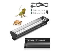 GlowUp Dual-Mode 8W T5 UVB Light Reptile Kit, 5% UVB and 10% UVB Switchable for Tropical Rainforest & Desert Reptiles, 31.5cm / 12.4in HO T5 UVB Kit for Bearded Dragon, Gecko, Tortoise, Snake