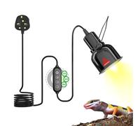 GlowUp Reptile Heat Lamp with Timer, Dimmable E27 Tortoise Heat Lamp, UVA UVB Reptile Dome Light Basking Lamp Holder for Tortoise, Lizards, Geckos, Puppies, Small Vivarium, Max 100W (No Bulb)