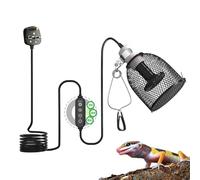 GlowUp Reptile Heat Lamp with Timer, Heat Lamp Guard with 75W Ceramic Bulb Anti-hot Heat Lamps Holder with Clip for Bearded Dragon, Lizard