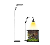 GlowUp Reptile Lamp Stand Adjustable 40-140cm, Telescopic Heat Light Stand, Aquarium Heat Lamp Holder with Base for Tortoise, Snake, Amphibians Glass Tank, Weight Capacity 1.2KG (Lamp not Included)