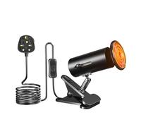 GlowUp Tortoise Heat Lamp with 100W Infrared Ceramic Bulb E27 Basking Lamp Holder Adjustable Clip On for Tortoise, Chicks, Lizards, Bearded Dragon, Snake