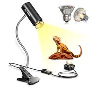 GlowUp Tortoise Heat Lamp with 2Pack 50W UVA/B Heat Bulb,360° Rotatable Reptile Heat Lamp Holder with Switch,150W Basking Light Fixture with Clamp for Bearded Dragon,Lizard,Turtle