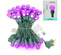 GlowVibe Purple Glass Halloween String Lights 50 LEDs Frosted G15 Christmas Lights for Indoor Outdoor Halloween Decor Thanksgiving Yard Xmas Tree