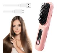 GlowWave Heated Brush,2025 Glowcept Heated Brush for Short Hair,USB Charging, 3 Heat Settings & LED Screen, for Travel and Frizz-Free Styling Smart Air FresheneSmart Car Air Freshener (pink1)