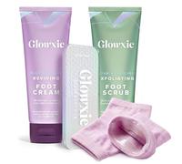 Glowxie Complete Pedicure Gift Set for Hard Skin, Cracked Heels & Calluses | Set Includes Glass Foot File, Exfoliating Foot Scrub, Salicylic Acid Moisturising Cream & Cracked Hell Gel Lined Socks