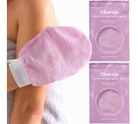 Glowxie Exfoliating Glove and Body Mitt (2x Pack) - Naturally Removes Dead Skin Leaving Smoother Skin - Double Sided - Targets Keratosis Pilaris, Congested Skin, Acne, Ingrown Hairs & Fake Tanning