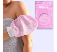 Glowxie Exfoliating Glove and Body Mitt - Naturally Removes Dead Skin Leaving Smoother Skin - Double Sided - Targets Keratosis Pilaris, Congested Skin, Acne, Ingrown Hairs & Fake Tanning