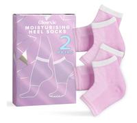 Glowxie Moisturising Heel Socks, 2-Pack, Gel Lined - Targets Cracked Heels