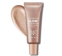 Glowy Skin Tint & Illuminating Primer | Natural Glow Drops for Face - Lightweight Hydrating Base with Dewy Finish, Multi-Purpose Highlighter for Radiant, Sun-Kissed Makeup (Medium, 40ml)