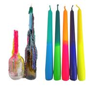 GLOWYBOX® Drip Candles Set of 5 Colourful Candles Perfect for Dripping Drip Candle for Bottles Drip Candle for Bottles and Candle Holders DIP DYE Candle Colourful 5