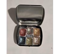 GLOWYBOX Holographic Glitter Watercolour Paint, Glitter Watercolour for Special Highlight Glitter Watercolours Holographic Colour Glitter Colour 1/2 Pan 2 ml (Basic Instinct 7 Set)