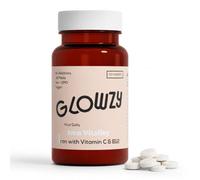 GLOWZY Iron Vitality Tablets with Vitamin C, B12, Folic Acid & Copper - Ferrous Bisglycinate Chelate Iron Supplement for Women & Men - Vegan, No Additives, UK Made - 120 Tablets, 2 Month Supply