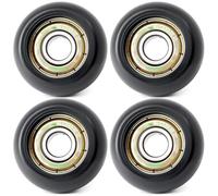 GLOXTED 4Pcs Replacement Roller Wheels Compatible with Aero Pilates Reformer Machines Part Easy to Install, Smooth and Quiet Glide, Black