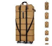 Gloyuda 43.8 Inch Extra Large Suitcases with Wheels, Water Repellent Rolling Duffle Bag with Wheels for Man Women, Extra Large Expandable Luggage with Accessories for Transport Moving Travel, khaki