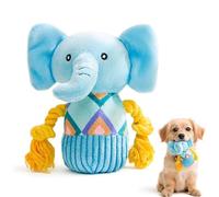 glozaic Plush Elephant Toy with chew Rope and Squeaker - Interactive Squeaky Toy Suitable for Large Dogs and Puppies - Durable pet Toy Suitable for Chewing, Tugging, Throwing, and Dental Exercise