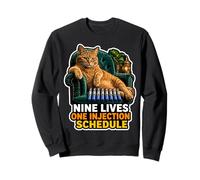 GLP 1 | GLP-1 Humor | Nine Lives One Injection Schedule Meme Sweatshirt