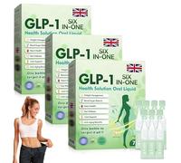 GLP-1 Oral Solution, GLP-1 SIX-in-ONE Health Solution Liquid Drops, GLP-1 Drops, GLP-1 Peptide Complex Serum, Natural Plant Extract Relieve Skin Burden, Unisex, 3 Box (C)
