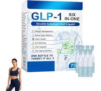 GLP-1 Six-in-One Solution OralLiquid, Advanced GLP-1 Oral Liquid, Multi-Action GLP1 Drops, GLP-1 Drops, Natural Plant Extract, for Men & Women (1 Box*7Pcs)