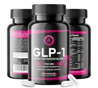 GLP-1 Support 1350mg, Appetite & Weight Control, Gut Health Support, Natural GLP Supplement with Added Probiotics - 60 Capsules