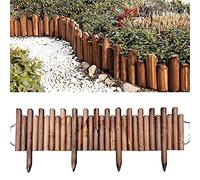 GLP Spiked Log Roll Border - Easy Plug-in Fence Palisade Corrosion Resistant Wooden Edging Fence for Lawns Paths Flower Beds (Size : 10/15 * 120CM)
